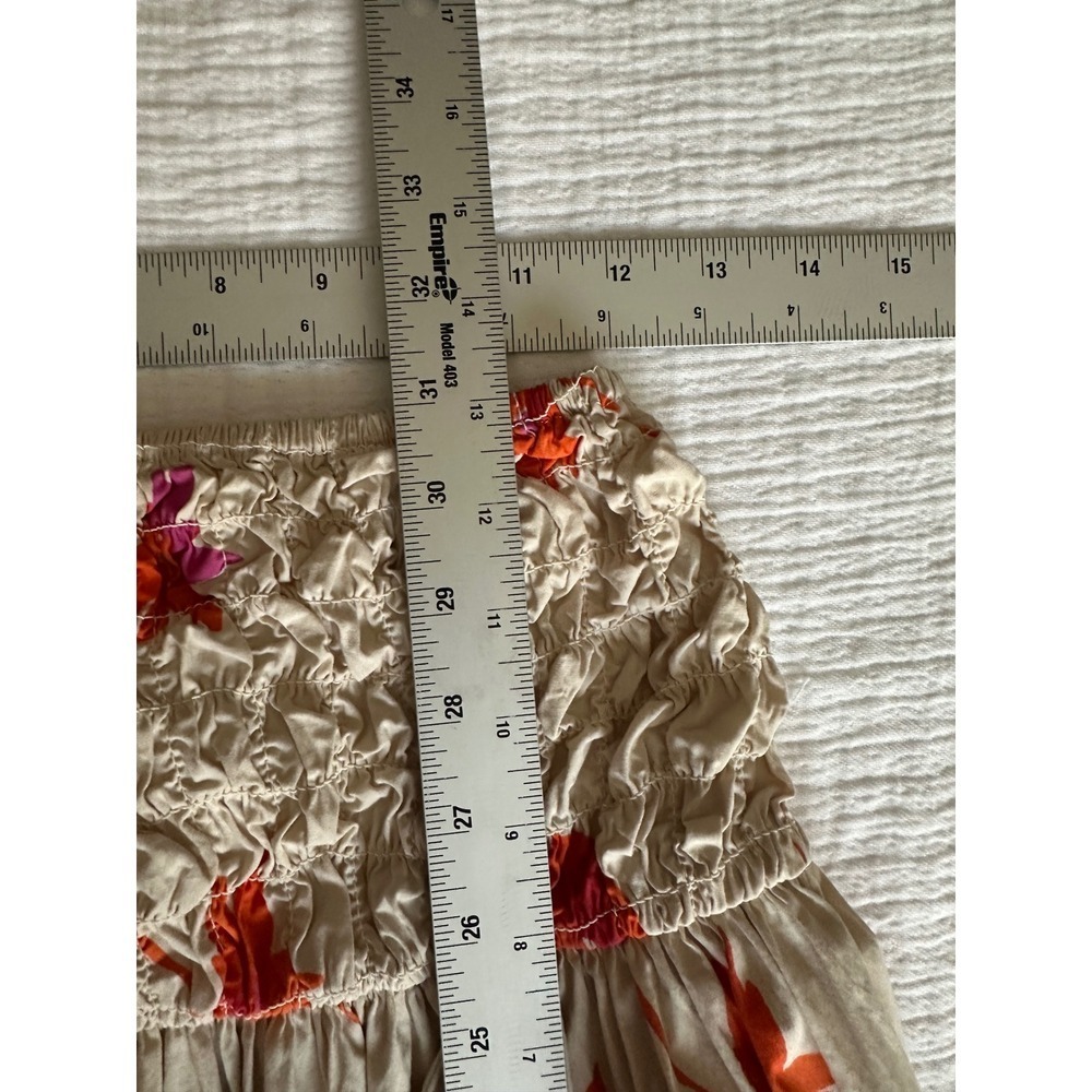Free People Pop-Pop Poppy Two Piece Set Popcorn Crop Top Midi Skirt Floral XS - Picture 7 of 10